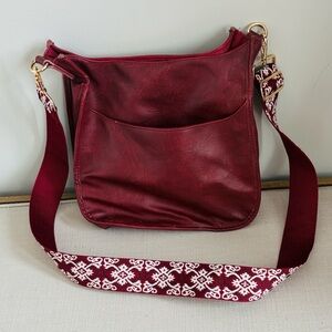 Ah Dorned Elegant Burgundy Crossbody Bag